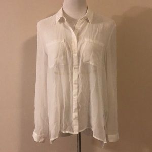 Forverr21 see through plain white blouse